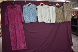 A small lot of ladies 1960s clothing to include dress, top and two skirt and top sets.