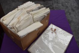 A vast quantity of vintage and antique pillow cases, some having pretty scalloped edges, others with