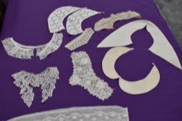 An interesting collection of 19th to early 20th century collars, some lace others pique cotton, some