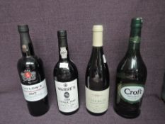 Four bottles of Alcohol, Warres 1980 Vintage Port bottled 1982, 75cl, no strength, Taylors Late