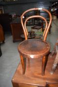 A traditional child's bentwood chair