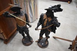 A pair of late 19th/early 20th Century Cast figures, modelled as Don Juan and Don Cesar, height