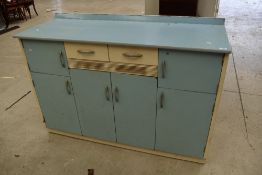 A vintage kitchen cabinet, width approx. 139cm, needs a good clean but framework seems sound