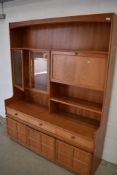 A vintage teak wall unit, Nathan, width approx. 153cm