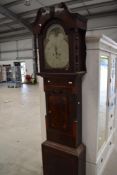 A 19th Century mahogany cased long case clock having 8 day movement, painted dial , Otley (name