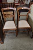 A pair of Victorian stained frame bedroom chairs