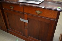 A 19th Century mahogany sideboard base, af