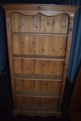A natural pine bookshelf, approx. W100 H198cm