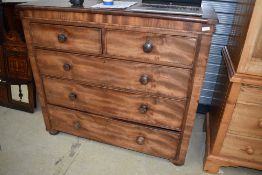 A Victorian mahogany chest of two over three drawers, width approx. 122cm