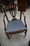 A Regency revival mahogany carver chair