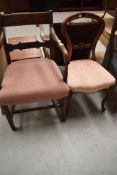 Two 19th Century mahogany chairs (not a pair)