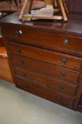 A late 19th or early 20th Century oak chest of five long drawers