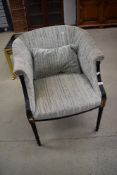 A Regency style mahogany frame upholstered low back chair