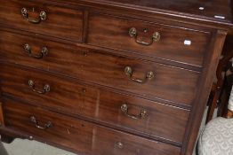 A 19th Century mahogany chest of two over three drawers, includes loose handle