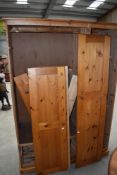 A 20th century pine wardrobe three door with two drawers