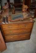 A Late Victorian dressing table set having chest of three doors AF