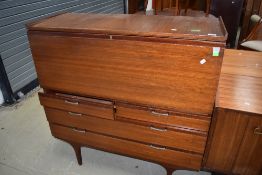 A vintage sapele bureau/cocktail cabinet