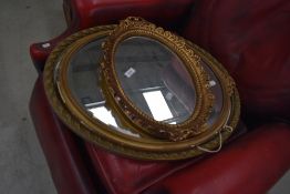 Three assorted gilt frame mirrors