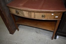 A Victorian Regency design sideboard or console table having curved frontage with tapered legs and