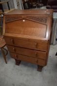 An early 20th Century oak bureau
