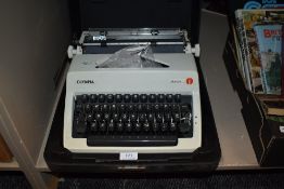 A vintage Olympia typewriter.
