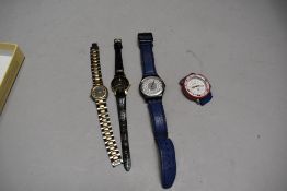 Four fashion watches including Swatch, Seiko 2P21-OB80 and Citizen US Open 6031-G10703 etc