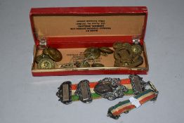 A vintage souvenir chatelaine, possibly Italian, white metal tests as silver, however, no