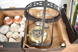An oil lamp with ceiling shade attachment