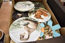 A selection of ceramic display plates by Crown Staffordshire