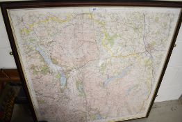A large framed map of Cumbria