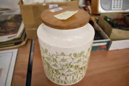 A mid century Hornsea pottery Fleur pattern biscuit jar