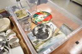 A selection of glass wares and ceramics including place mats