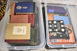 Two boxes of mixed text books and literature