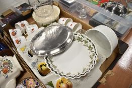 A selection of ceramics including Royal Crown Derby tea cups
