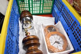 A Cognac decanter and wall clock