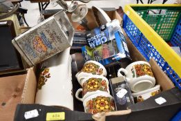 A selection of ceramics and decorations including a Camelot part tea set