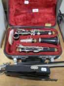 A Yamaha clarinet in case.