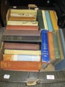 A selection of library and text books including the works of Charles Dickens
