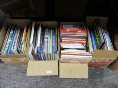 Five boxes of mixed text and reference books including transport interest and local Lakeland guides