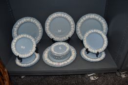A selection of 20th century Wedgwood Embossed Queens ware dinner and cake plates
