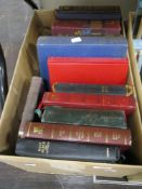 A box of books, of mixed interest including antique novels and bibles.