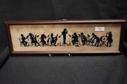 A 20th century Sklad Rycin hand painted panel of an orchestra