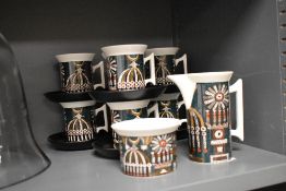 A mid century Portmeirion Magic City pattern part tea set