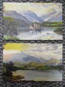 A selection of early 20th century postcards including black and white photography and hand painted