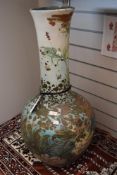 A Horace Elliott Arts and Crafts studio pottery floor vase of large bottle form in terracotta clay
