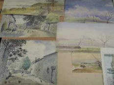 Astbury Jackson, (19th century), a watercolour, Bardsea, signed and dated (18)78, 23 x 50cm, a