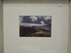 (20th century), a print, moorland landscape, 10 x 14cm, mounted framed and glazed, 27 x 32cm