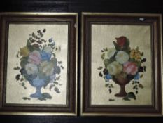 R Rosini, (1924), a pair of oil paintings, still life, signed, 39 x 29cm, framed, 49 x 39cm