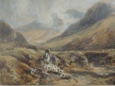 William Manners, ( 1860-1930), a watercolour, Goat Scar Longsleddale, signed, 12 x 18cm, in