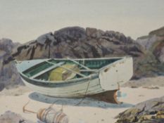 Ernest Michael Dinkel, (1894-1983), a watercolour, John MacDonald's Lobster Boat, N W Scotland,